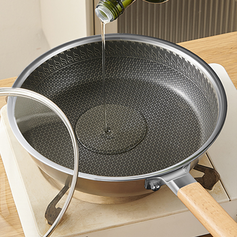 明爵316不锈钢平底锅煎锅