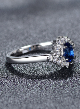 轻奢几何微镶椭圆指环