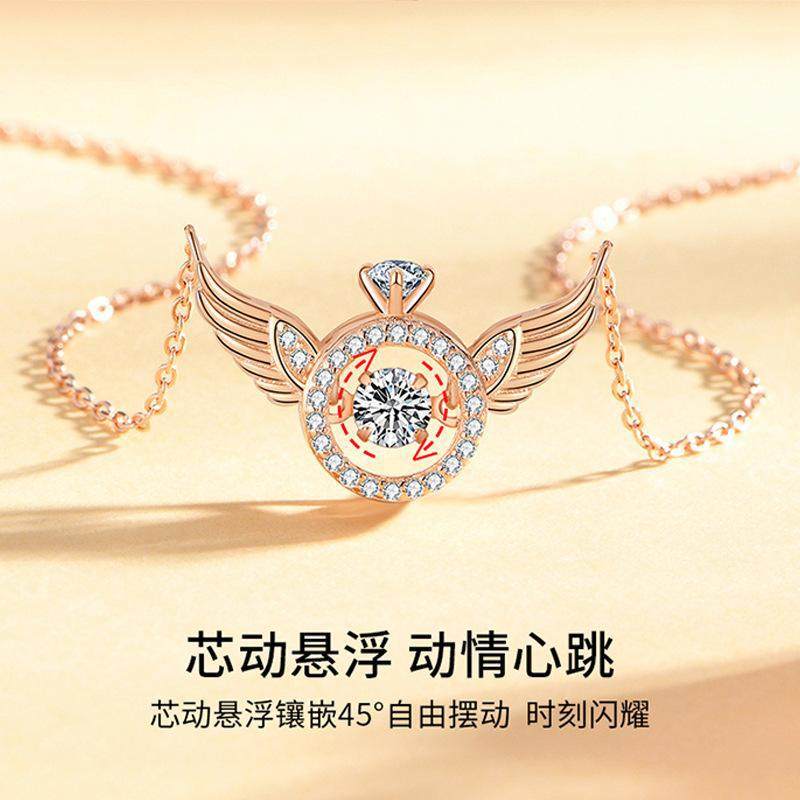 S925纯银新款天使之翼项链女简约百搭学生锁骨链时尚镶钻翅膀灵动,饰品/流行首饰/时尚饰品新,项坠/吊坠,淘宝优惠券,粉丝福利购,淘宝优惠卷