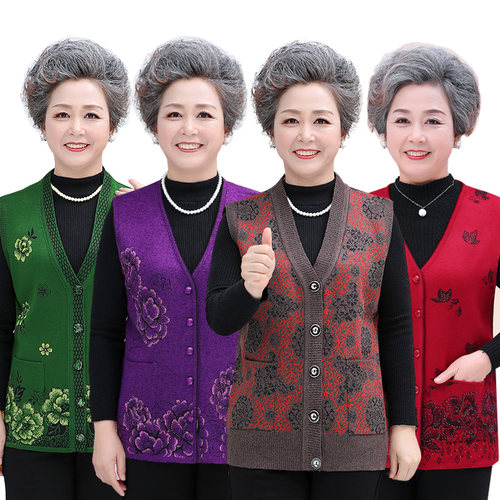 中老年新款女马甲春秋奶奶60岁
