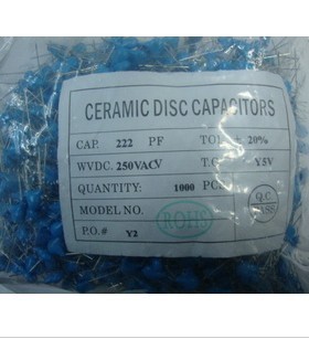 安规Y2电容 250V222M 一个包装1K 原装现货