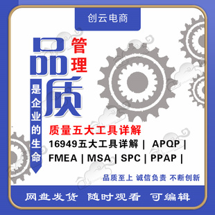 16949质量管理五大工具APQP详解PPAP品质MSA培训SPC视频FMEA案例5