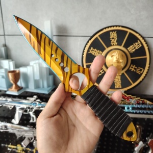【包邮】CSGO游戏骷髅刀虎牙皮肤（金属）精工版收藏摆件不开刃