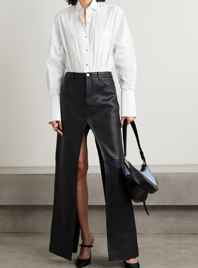 David Koma 女士白色棉质混纺弹力针织连体大廓形衬衫连体紧身衣