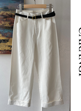 CARANGI品牌-2025年新款直筒九分百搭休闲裤子IG5225