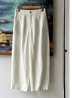 CARANGI品牌高比例天丝亚麻显瘦九分裤夏季轻薄茧型休闲裤IG25220