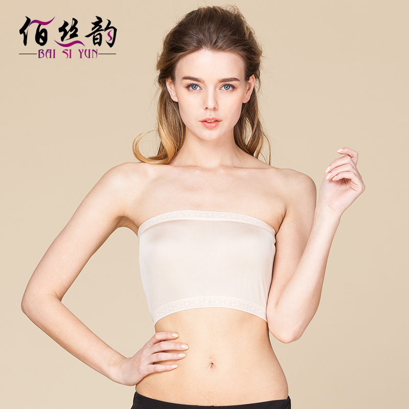 真丝抹胸无肩带夏季防走光薄款女