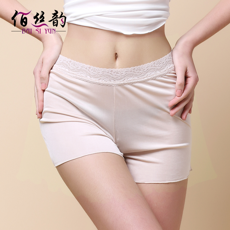 夏季新款女士真丝安全裤防走光薄款100%桑蚕丝三分裤显瘦打底短裤
