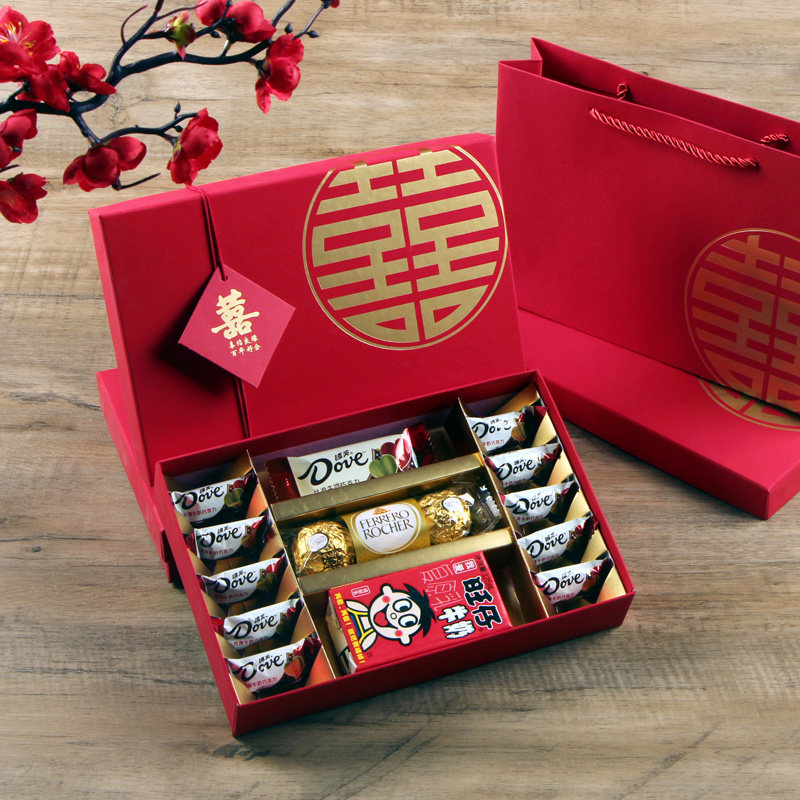 结婚喜糖成品含糖果订婚宴桌糖喜饼高级感中式婚礼回礼伴手礼大号