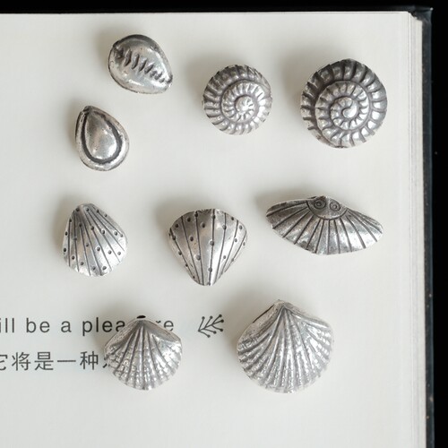妖家 手工银饰 纯银贝壳螺隔珠 DIY配件半成品 泰国进口 GG04