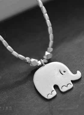 妖家 手工银 原创设计 纯银小象项链  YC004