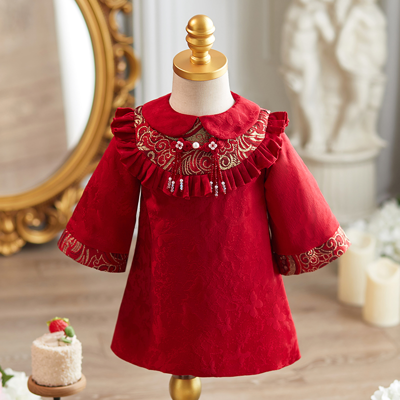 抓周宴生日公主裙女宝宝周岁礼服