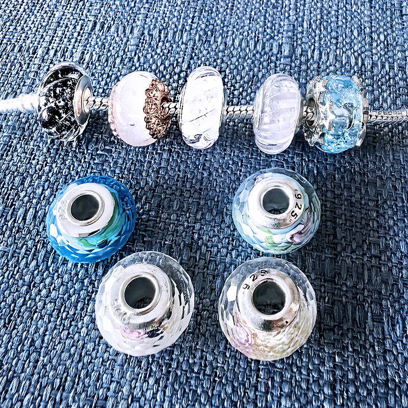 手工DIY饰品配件夜光彩色琉璃手工大孔珠手链项链穿珠散珠大量现