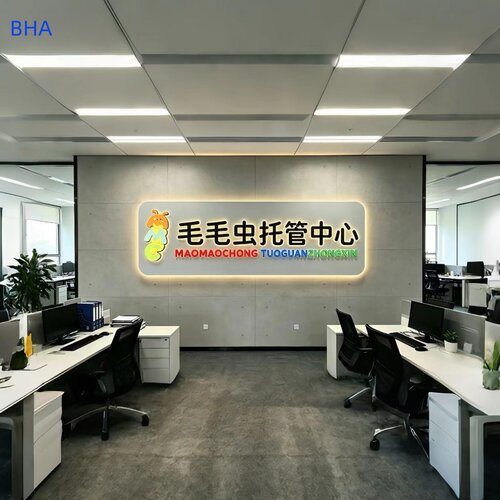 公司前台形象墙背景墙logo发光字自习室广告定做招牌灯箱定制