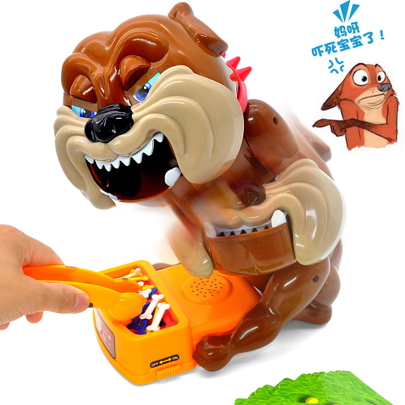 小心恶犬大号手指拳击机玩具儿童迷你弹力桌面整蛊游戏机互动聚会