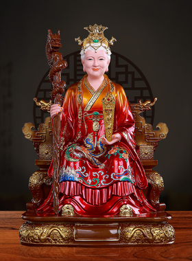 铜彩泰山娘娘神像居家保平安