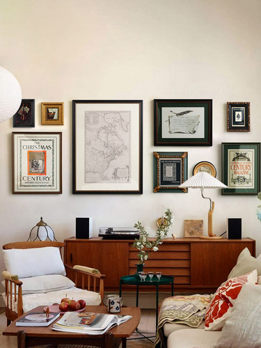 斯柏达客厅沙发背景墙美式复古