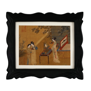 《仕女图》法式中国风唐宫侍女图挂画小众餐厅家居卧室床头壁画