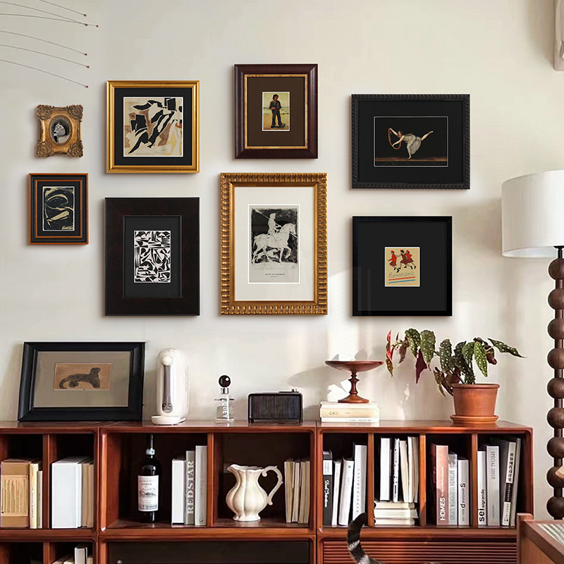 斯柏达中古复古客厅电视背景墙装饰画餐厅走廊高级感墙上挂画组合,家居饰品,现代装饰画,淘宝优惠券,粉丝福利购,淘宝优惠卷