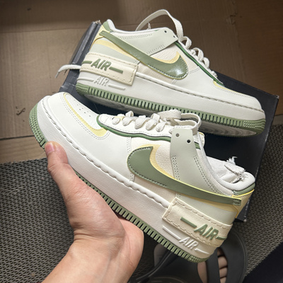 Nike Air Force 1空军一号轻便板鞋女款白绿FN6335-101