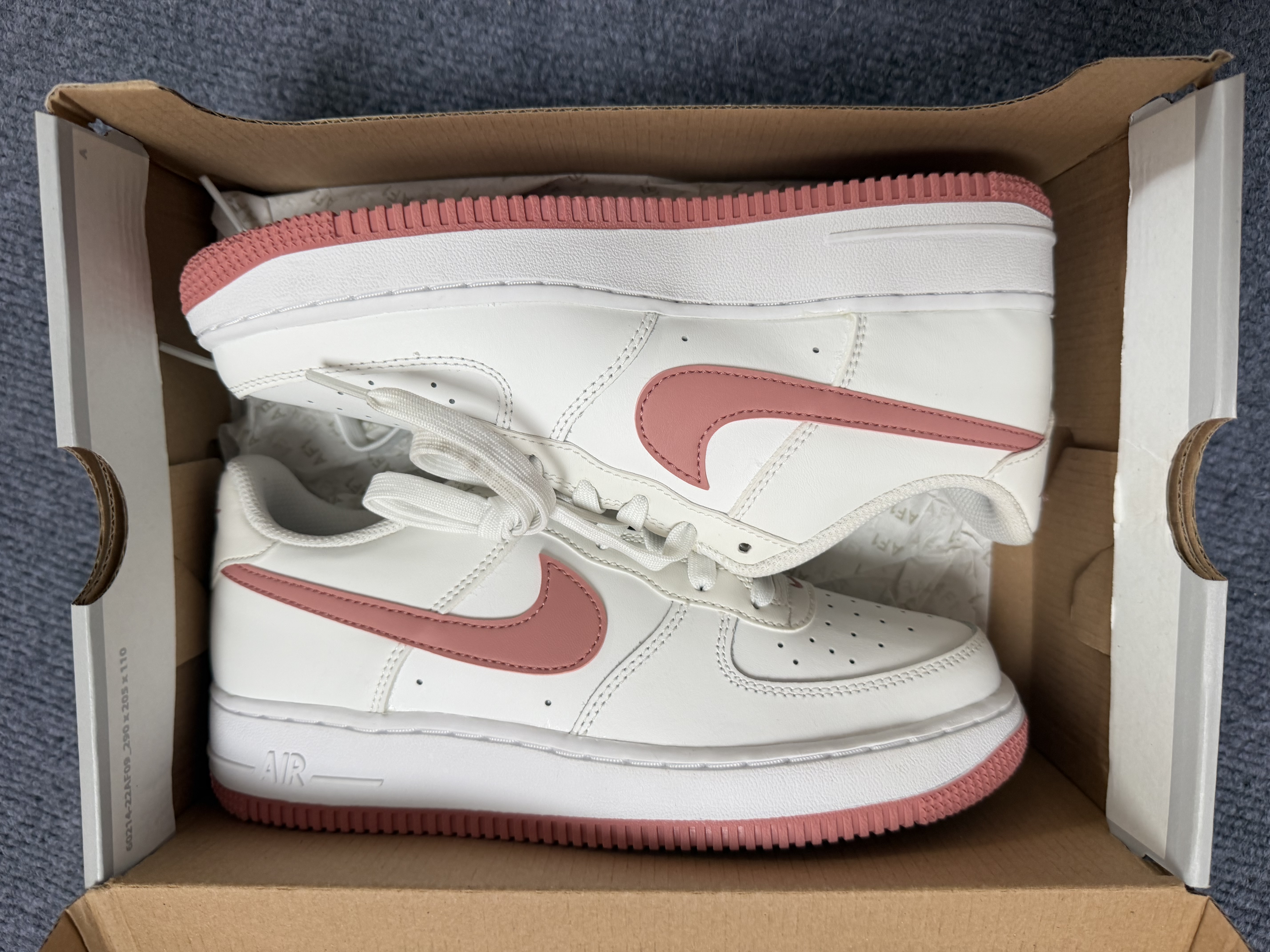 NikeAir Force 1 舒适GS 防滑耐磨 低帮 板鞋 白红DV7762-102