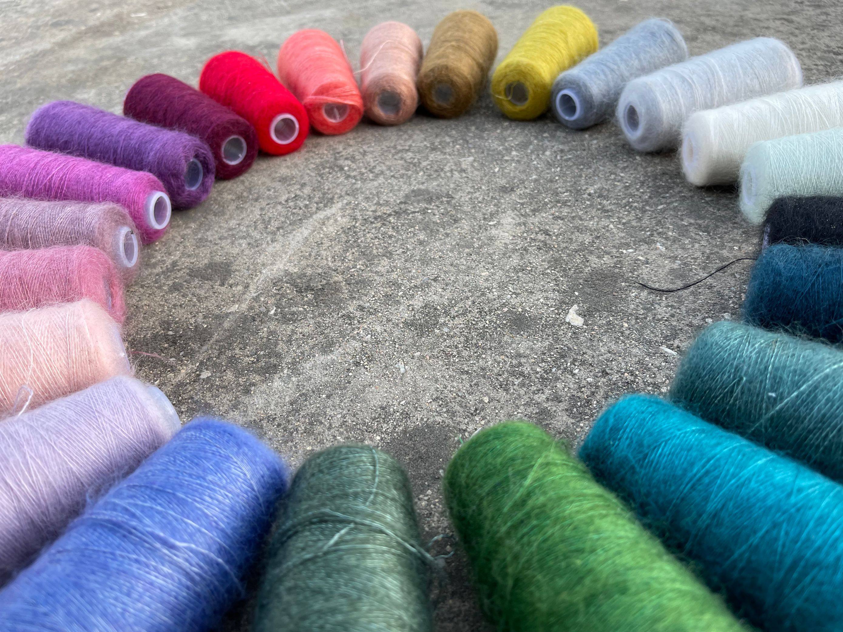 真丝马海毛手编棒针钩针费雯丽