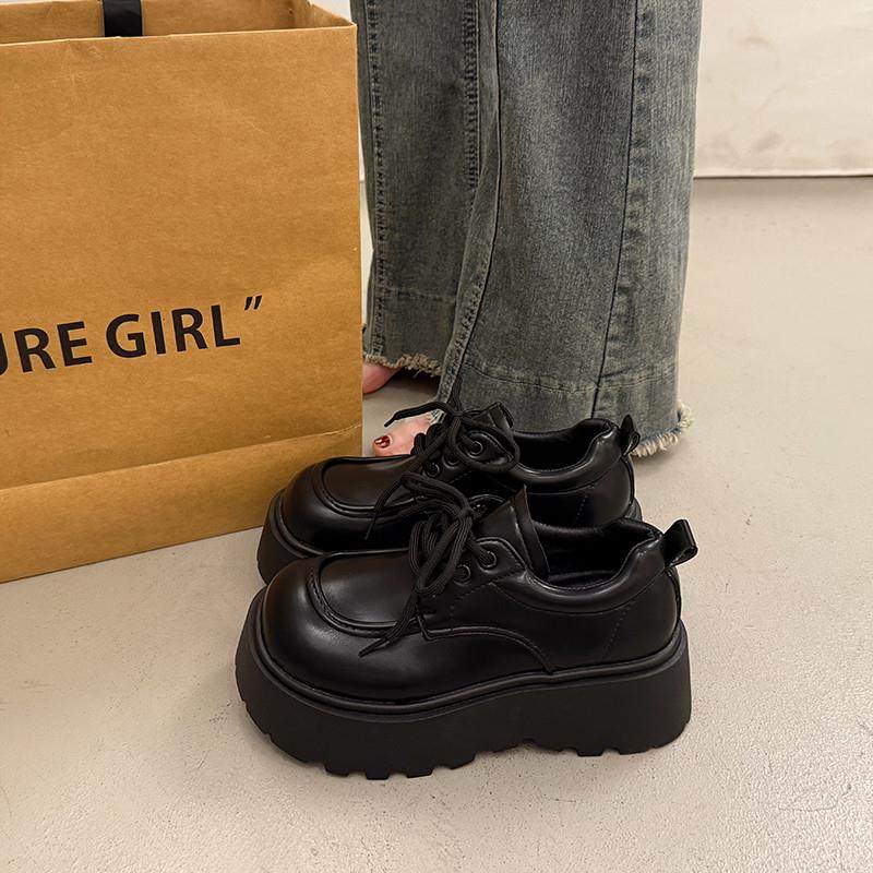 覆古英伦风厚底增高小皮鞋女夏季百搭系带松糕单鞋2025新款乐福鞋,女鞋,深口单鞋,淘宝优惠券,粉丝福利购,淘宝优惠卷