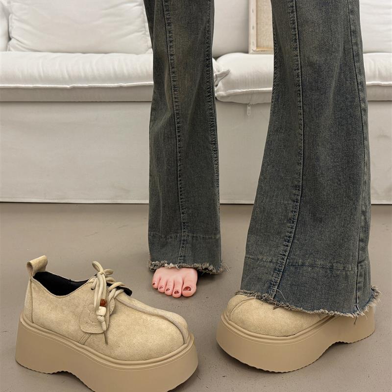 覆古百搭深口单鞋女厚底增高勃肯鞋2025新款秋季乐福玛丽珍松糕鞋