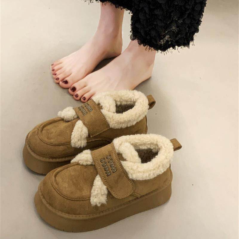 法式厚底深口单鞋女秋冬季加绒勃肯鞋2025新款一脚蹬增高豆豆棉鞋,女鞋,深口单鞋,淘宝优惠券,粉丝福利购,淘宝优惠卷