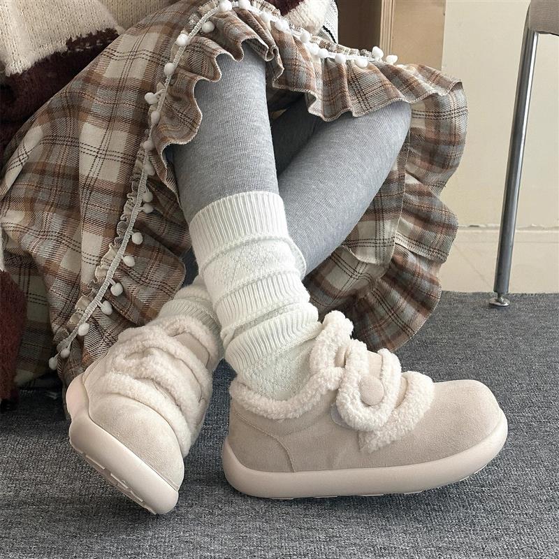 荔枝公园加绒棉鞋女款2025冬季雪地靴厚底防滑加厚保暖魔术贴鞋子