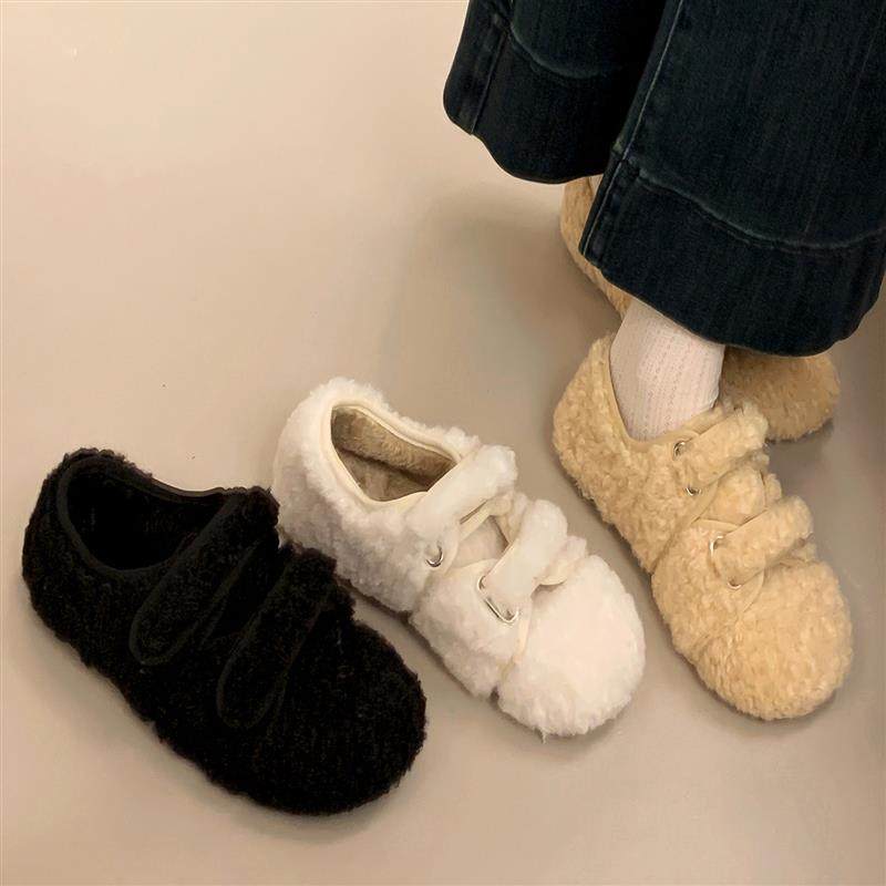 羊羔毛毛鞋女外穿2025冬季新款保暖魔术贴软平底棉鞋加绒勃肯鞋子,女鞋,勃肯鞋/软木鞋,淘宝优惠券,粉丝福利购,淘宝优惠卷