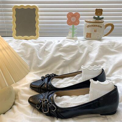 复古法式尖头玛丽珍鞋女春夏2026新款平底时尚气质百搭一脚蹬单鞋