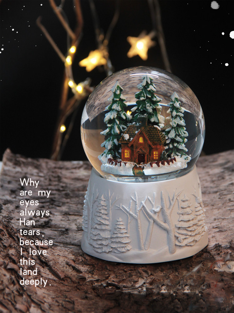 CEDAR SHOP과 동일한 수정구슬 뮤직 박스 뮤직 박스 눈 덮인 숲 집 램프 소녀들을 위한 창의적인 생일 선물