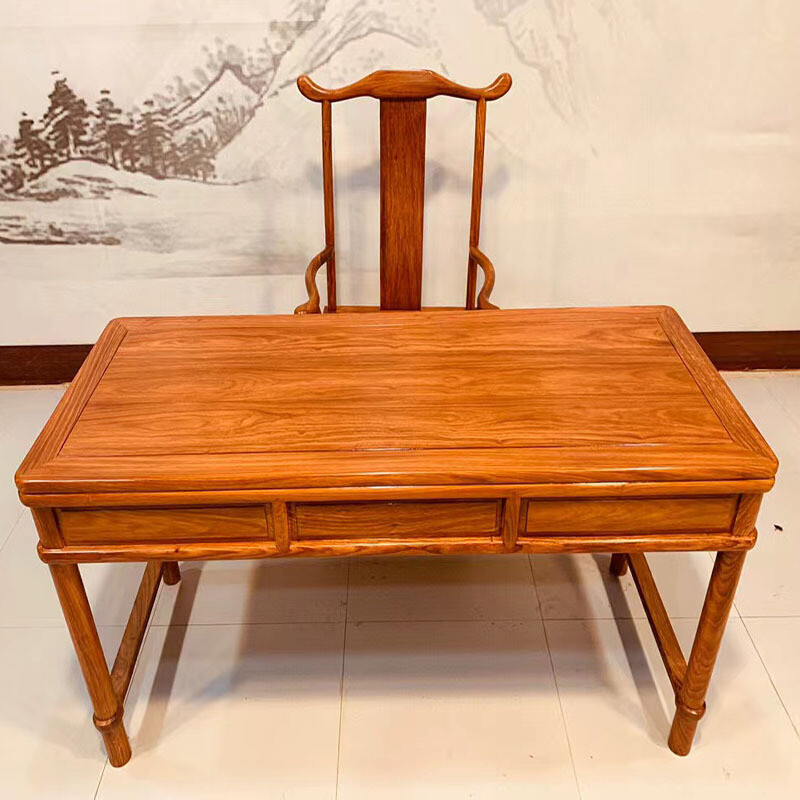 红木家具刺猬紫檀书法桌实木书画桌中式简约画案书桌写字台