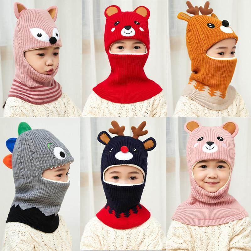 儿童帽子秋冬季男女童加绒保暖毛线护脸卡通一体帽宝宝套头护耳帽,服饰配件/皮带/帽子/围巾,防晒帽,淘宝优惠券,粉丝福利购,淘宝优惠卷
