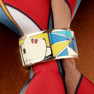 90方巾丝巾扣法式时尚配饰女高级感珐琅高档围巾两用不勾丝打结扣