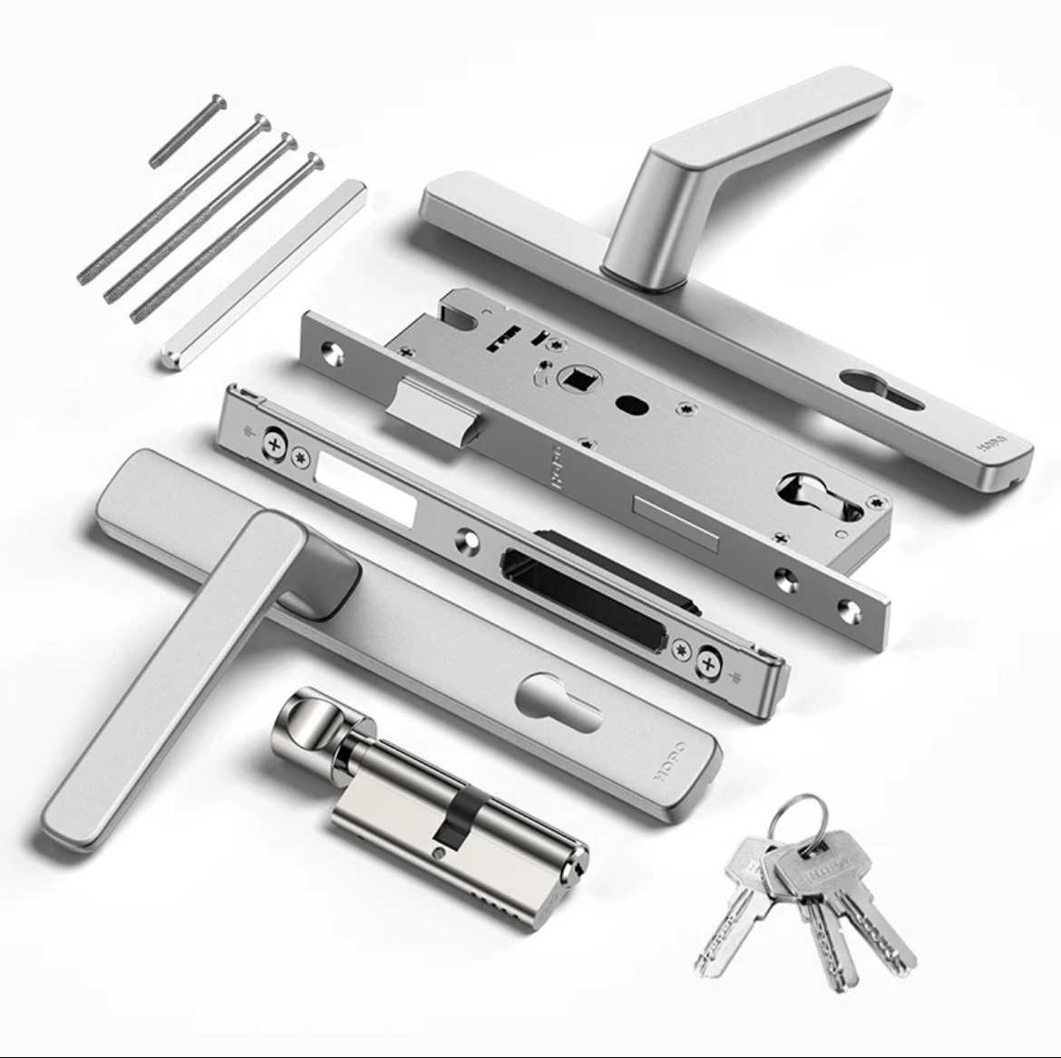 HOPO断桥锁体双向多点挂点锁体锁芯铝合金门锁平开门门锁