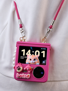 适用于vivo x flip手机壳新款小折叠屏斜挎xflip挂绳手链保护套卡通可爱磨砂肤感铰链全包保护壳