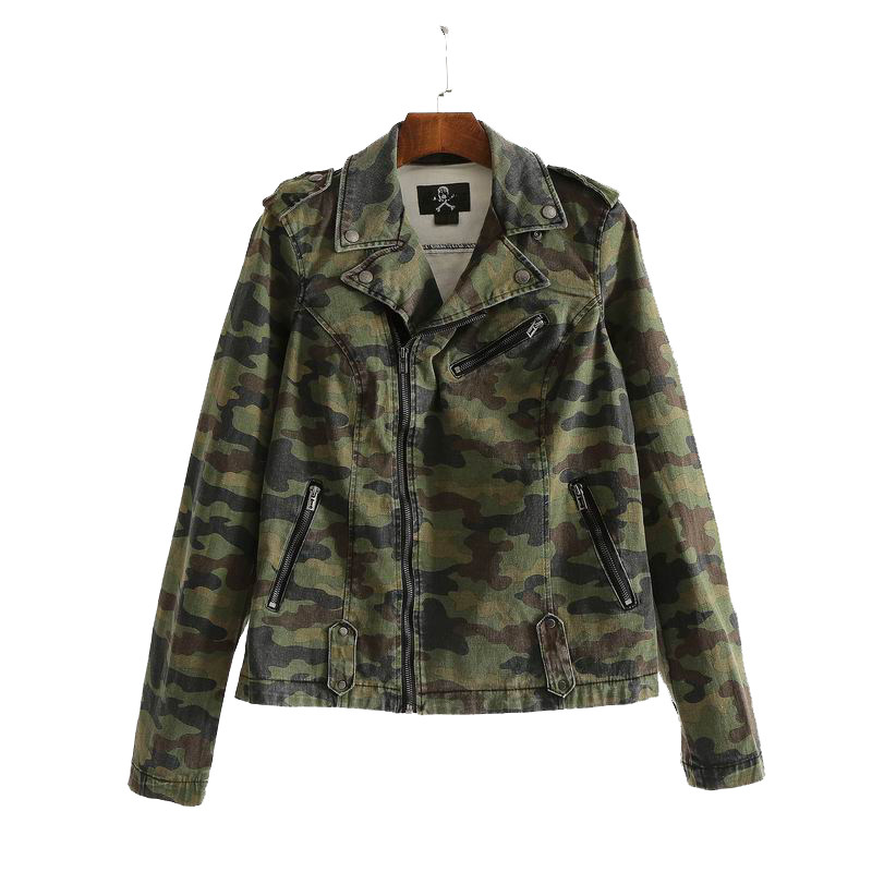 水洗机车服衬衫迷彩牛仔弹力裤