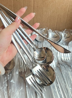 精致高级感不锈钢西餐餐具牛排刀叉调羹餐具叉勺西餐主餐勺子餐厅