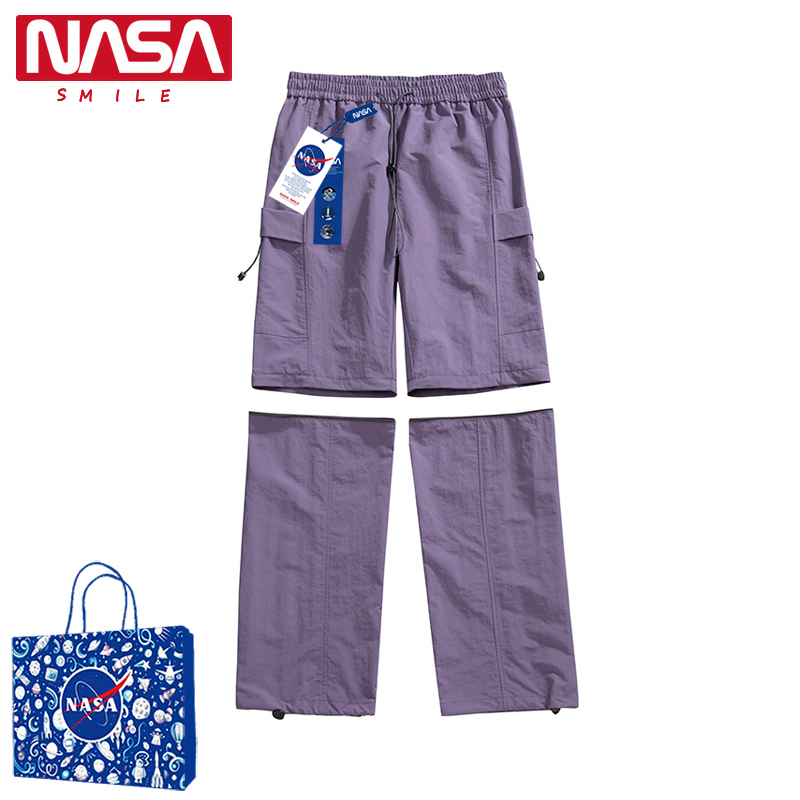 NASA SMILE休闲裤女设计感可拆卸真两件工装裤时尚百搭潮牌直筒裤