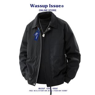 WASSUP ISSUE春秋季美式飞行夹克男款潮牌工装翻领复古衣服外套男