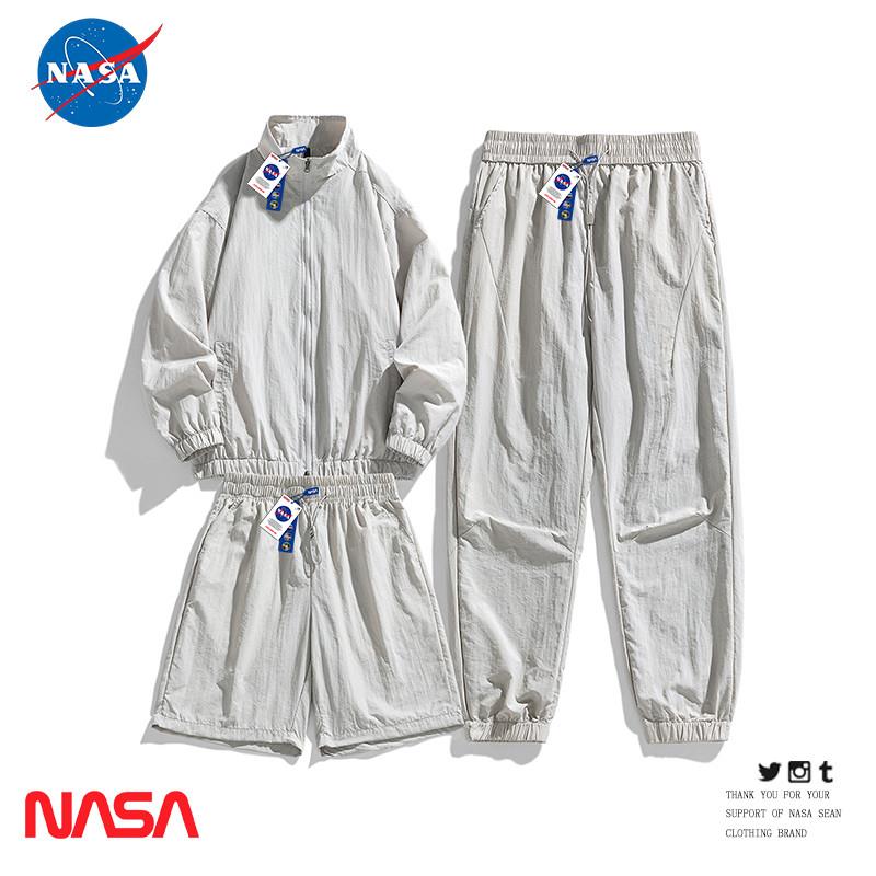 NASA联名山系户外速干运动套装男女夏季情侣休闲防晒衣冰丝三件套