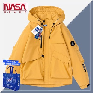 NASA联名户外三防冲锋衣男春秋情侣登山服上衣工装高级感外套夹克