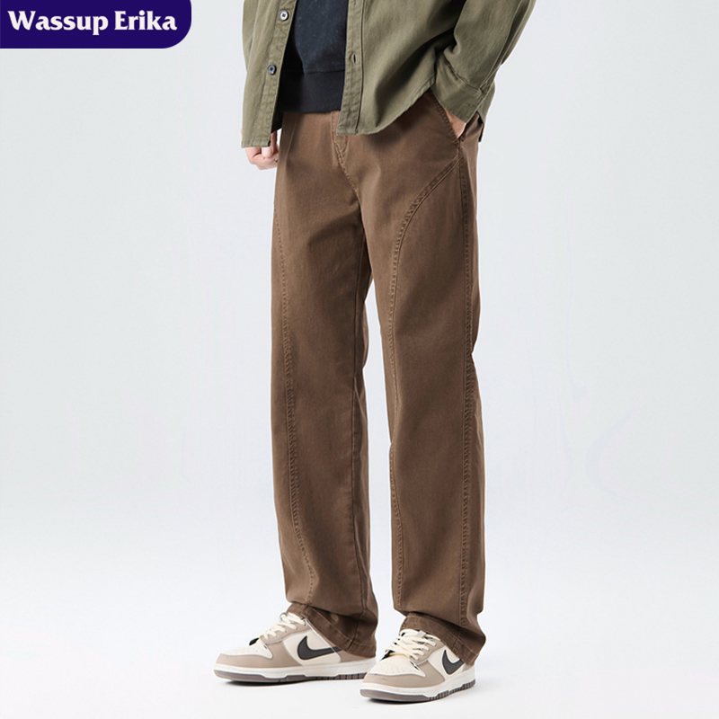 WASSUP ERIKA港风复古工装休闲裤男秋季高街痞帅情侣百搭直筒长裤