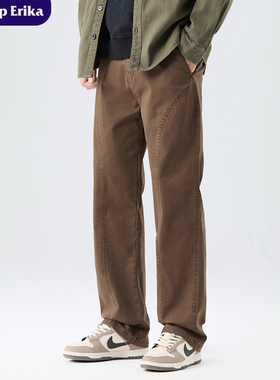 WASSUP ERIKA港风复古工装休闲裤男秋季高街痞帅情侣百搭直筒长裤