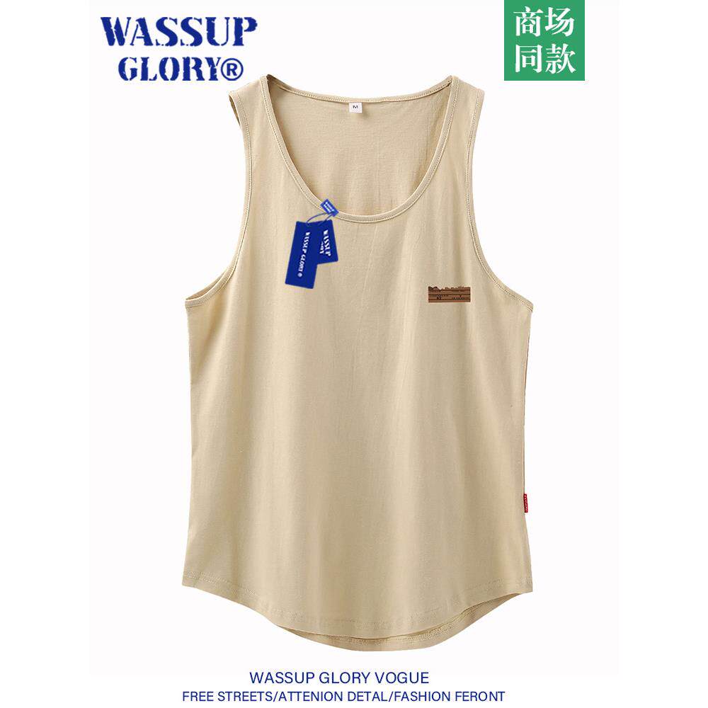 WASSUP GLORY美式复古无袖t恤男生夏季薄款宽松透气纯棉运动背心