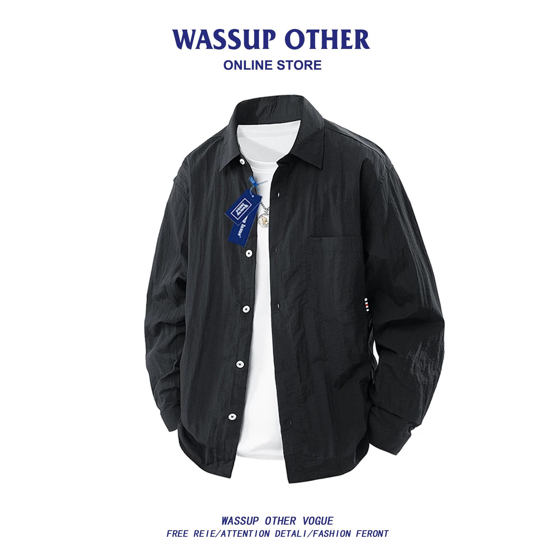 WASSUP OTHER冰丝速干长袖衬衫男款夏季宽松高级感痞帅衬衣外套男