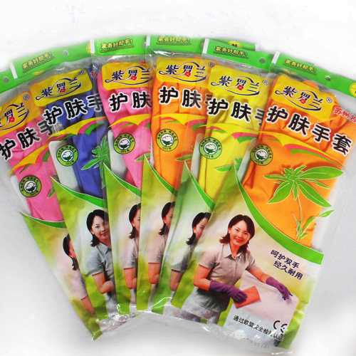 多色家务清洁乳胶洗衣洗菜洗碗芦荟家用护手常规胶皮橡胶手套