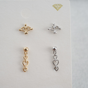 韩国气质连串爱心 丘比特甜美个性小骨耳钉耳蜗耳门钉